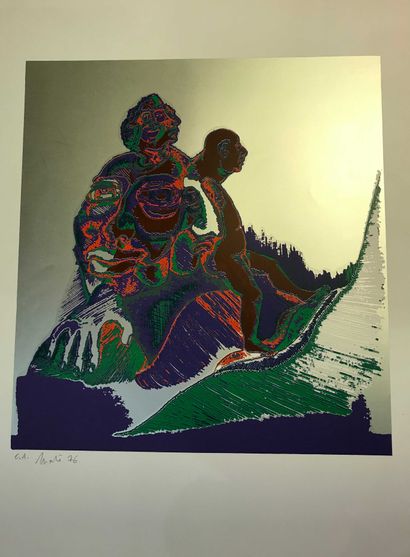 null MAHE Hommes, 1976 Serigraph Signed lower left, justified EA (artist proof) and...