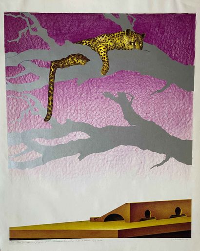 null XXth CENTURY SCHOOL 

Surrealist composition with cheetah, 1970

Lithograph

Signed...
