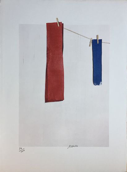 null Angel ALONSO (1923-1994) Lithographie originale sur vélin, « cahiers d art »,...