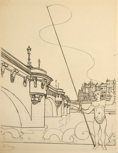 null André DERAIN (1880-1954) 

Le Pont - Neuf, Paris (1937) 

Eau Forte sur vélin....
