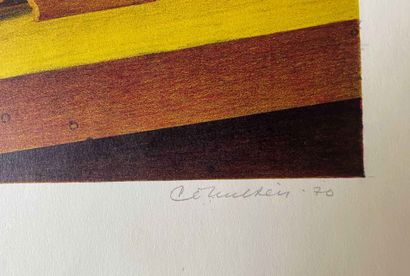 null ECOLE DU XXe SIECLE 

Composition surréaliste au guépard, 1970

Lithographie

Signée...