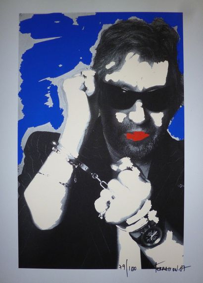 null Pierre TERRASSON (Born in 1952) Serge Gainsbourg. Serigraphy signed and numbered...
