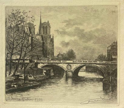 Lucien GAUTIER (1850-1925) 
Pont Saint Michel,...