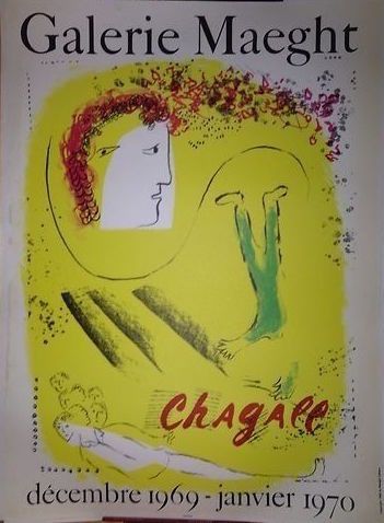 null Marc CHAGALL (1887-1985) Affiche lithographie originale 1970. Mourlot imprimeur...