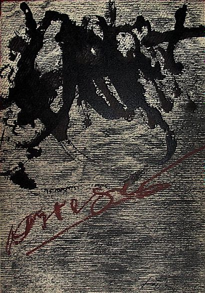 null Antoni TAPIES (1923-2012) Lithographie originale sur vélin. Signature imprimée...