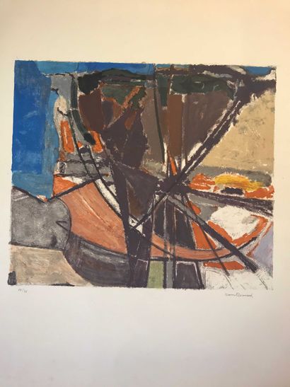 null François BARON-RENOUARD (1918) Abstract composition Lithographed in colors,...