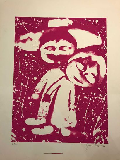 null Franco COSTA (1934 2015) Silkscreen in pink Signed lower right 1970 and justified...