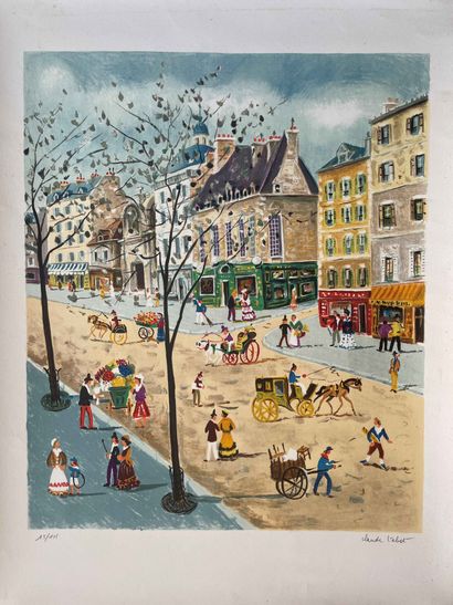 Claude TABET (1924-1979) 
Rue de Paris 
Lithographie...