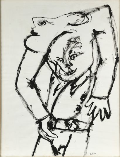 null Michel FAUBLEE (Né en 1939)

Figures, 1985

Gouache sur papier. 

Signé en bas...