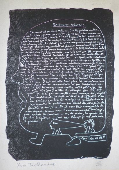 null Yvon TAILLANDIER (1926-2018) Partitions peintes Sérigraphie sur carton. Signée...