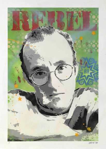 null ALESSIO-B (Born in 1971) 

Tribute to Haring, 2013

Stencil on paper. 

Unique...