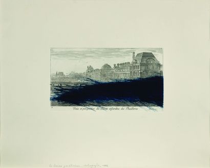 null Arnulf RAINER (Né en 1929) Vue et perspective du Palais et Jardins des Tuileries,...