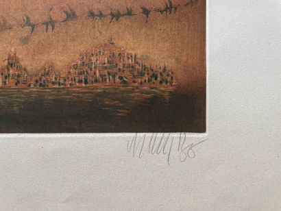 null Lars BO (1924-1999)

City view and birds 

Etching in aquatint. 

Signed lower...