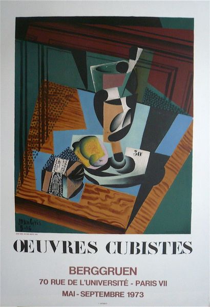 null Juan GRIS (1887-1927) Affiche en Lithographie, réalisée pour une exposition...