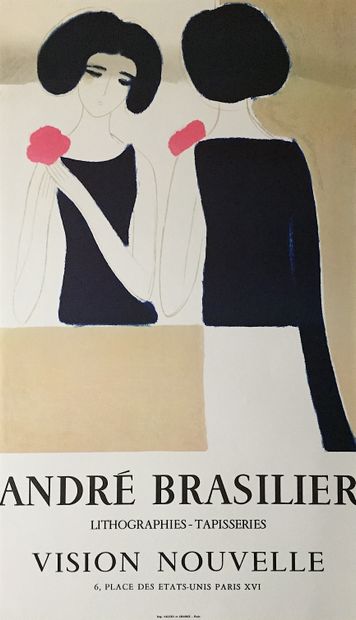 null André BRASILIER (Né en 1929) Affiche en Lithographie, réalisée pour « vision...