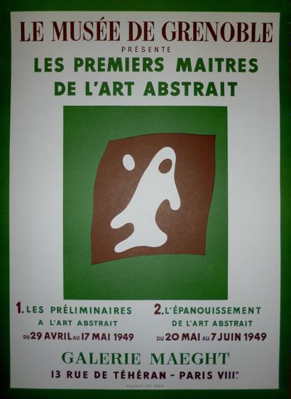 null Hans ARP (1886-1906) The first masters of the abstract art,1949 Poster in lithography,...