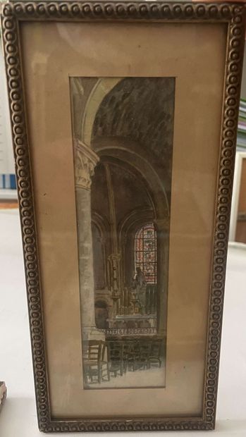 null Ecole du XXème siècle 

Le transept

Aquarelle sur papier. 

20,5 x 7 cm