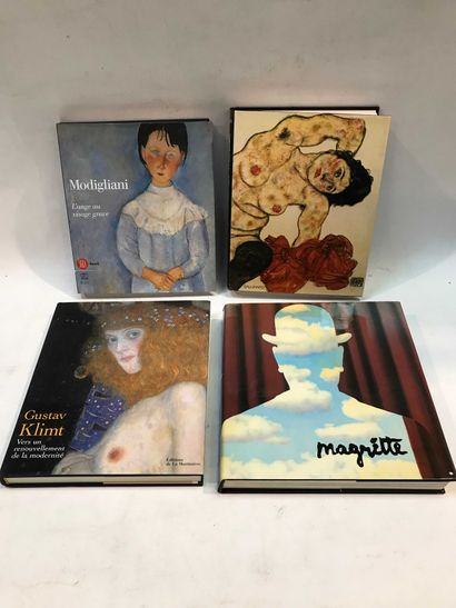 null ART 4 volumes Peinture Divers, Klimt, Egon Schiele, Modigliani, Magritte