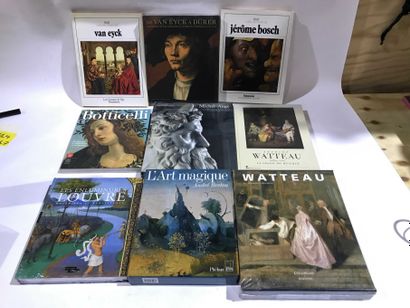 null ART 9 volumes Art History, Michelangelo, Botticelli, Bosch, Watteau, Van Eyck,...