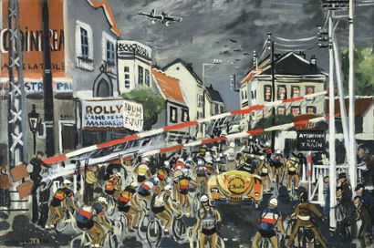 null 158 Alexandre GANESCO (1910-1979) Le tour de France, 1936 Huile sur toile signée...