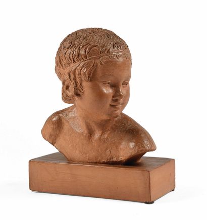 null 
Bust of a child in terracotta, signed. 

Height : 34 cm
