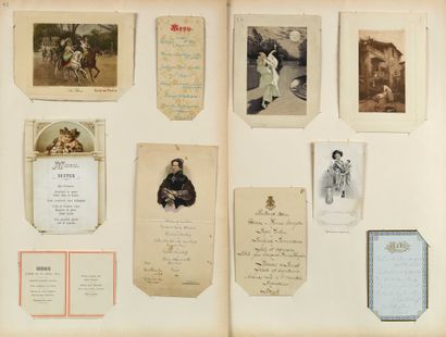 null 17 Lot of 10 gastronomic menu cards. Dating from 1892 to 1917. With handwritten...