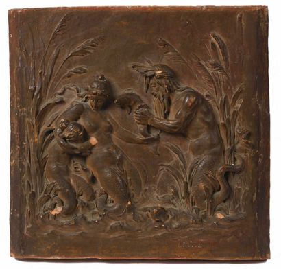 null 168 French school of the XIXth century Bacchanal Terracotta signed Clodion in...