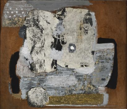 null 178 Pierre GRIMM (1898-1979) Composition abstraite Technique mixte et collages...
