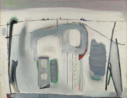 null 183 Pierre GRIMM (1898-1979) Composition abstraite Huile sur toile. Signé en...