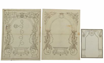 null 1 DAUMAS, PIERRE - JACQUES. Set of three projects for a church altarpiece in...