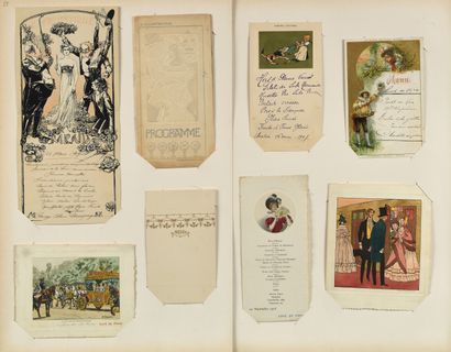 null 27 Lot de 8 cartes de menus gastronomiques. Datant de 1907 à 1910. Avec annotations...