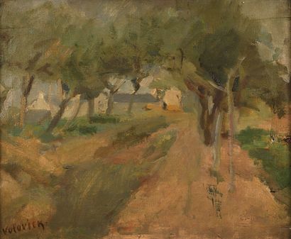 null 196 Lazar VOLVICK (1902-1977) Country Road Oil on canvas. Signed lower left....