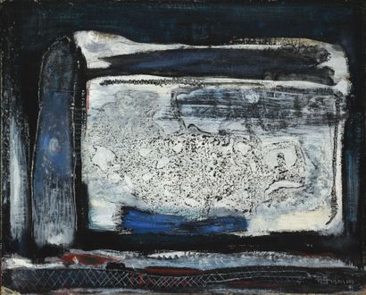 null 181 Pierre GRIMM (1898-1979) Composition abstraite Technique mixte sur toile...