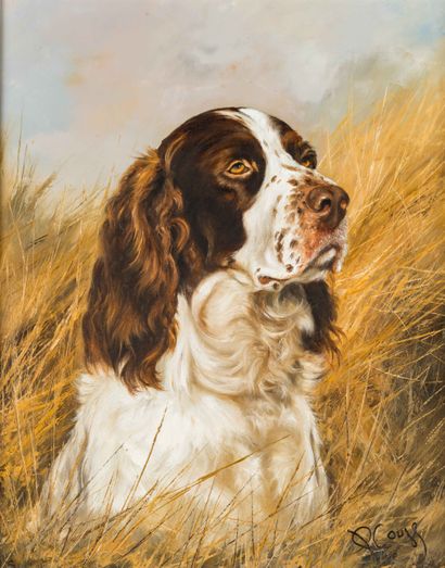 null 
Pierre COUZY (1942) The spaniel Oil on canvas. Signed lower right. 41 x 33...