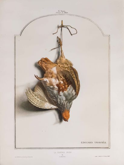null Edouard TRAVIES (1809-c. 1869) La perdrix grise La Vénerie, Souvenirs de chasse...