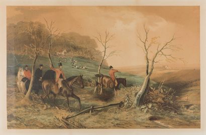 null William SHAYER (1811-1898) La chasse Lithographie en couleur. 52 x 79 cm