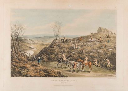 null Two pairs of English lithographs in color. Hare Hunting Plate I Plate II The...