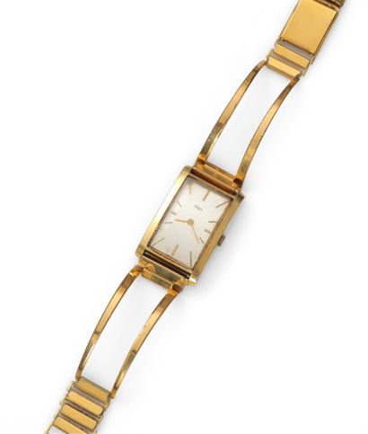 null 12 MP 18K (750 ) yellow gold mixed watch with mechanical movement. Rectangular...