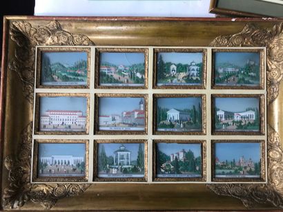 null 12 petites vues de Vienne en dioramas encadrée

Cadre en bois doré (maques)...