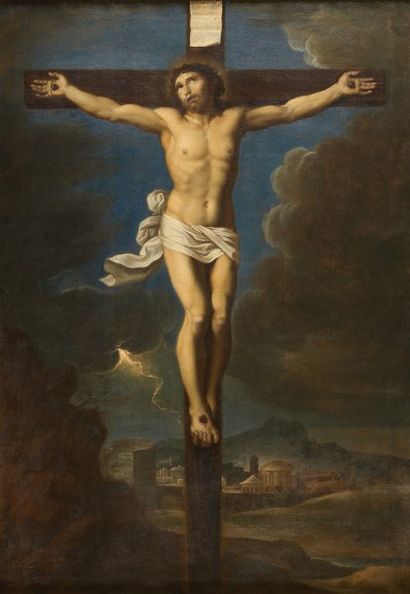 Nicolas MIGNARD dit MIGNARD D'AVIGNON (Troyes 1606 - Paris 1668) Le Christ en croix...
