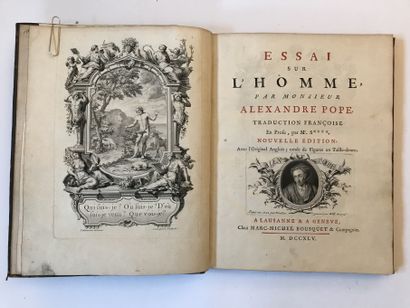 null POPE Alexandre Essay on Man. French translation, in prose, by Mr S**** [de Silhouette]......