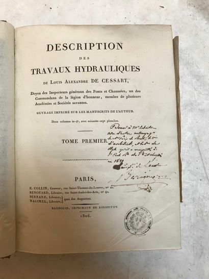 null L. A DE CESSART - Description of hydraulic works. Volume 1. Paris 1806