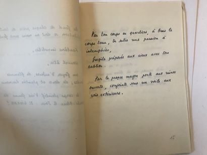 null PONGE Francis. La Fenêtre. Paris, 1952; 1953; reunion of two autograph manuscript...