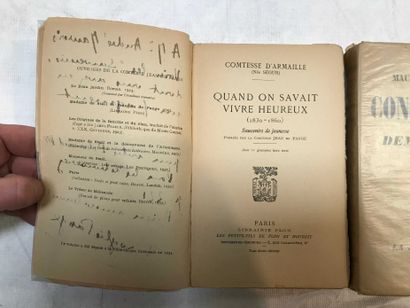 null 5 miscellaneous volumes Society and Belle Epoque : Comtesse d'Armailler née...