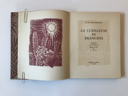 null H de MONTHERLANT. La cueilleuse de branches, 1 volume, numbered 101, printed...