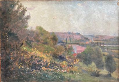 null A.HARANCHIPY (XIX-XXe siècle)

Paysage fleuri

Huile sur toile.

38 x 55 cm