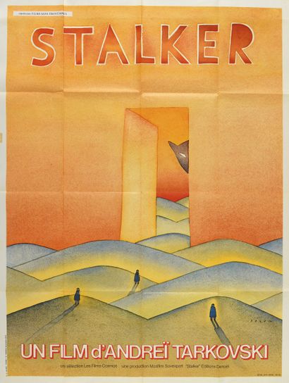 null Stalker. Un film d Andreï Tarkovski. 1979. Jean-Michel Folon. (2) Affiche offset....