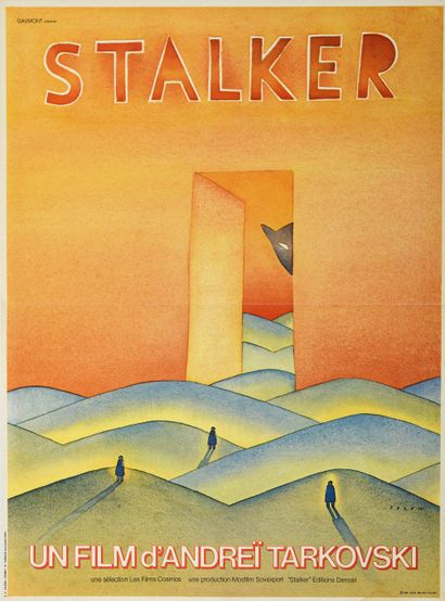 null Stalker. Un film d Andreï Tarkovski. 1979. Jean-Michel Folon. (2) Affiche offset....