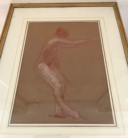 null Paul HUBAY (1930-1994) Femme nue Pastel sur papier, signé en bas à gauche 32...