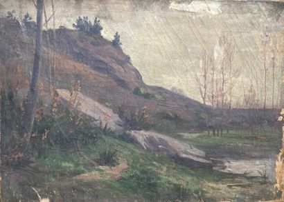 null A.HARANCHIPY (XIX-XXe siècle)

Paysage à la mare

Huile sur toile.

33 x 46...